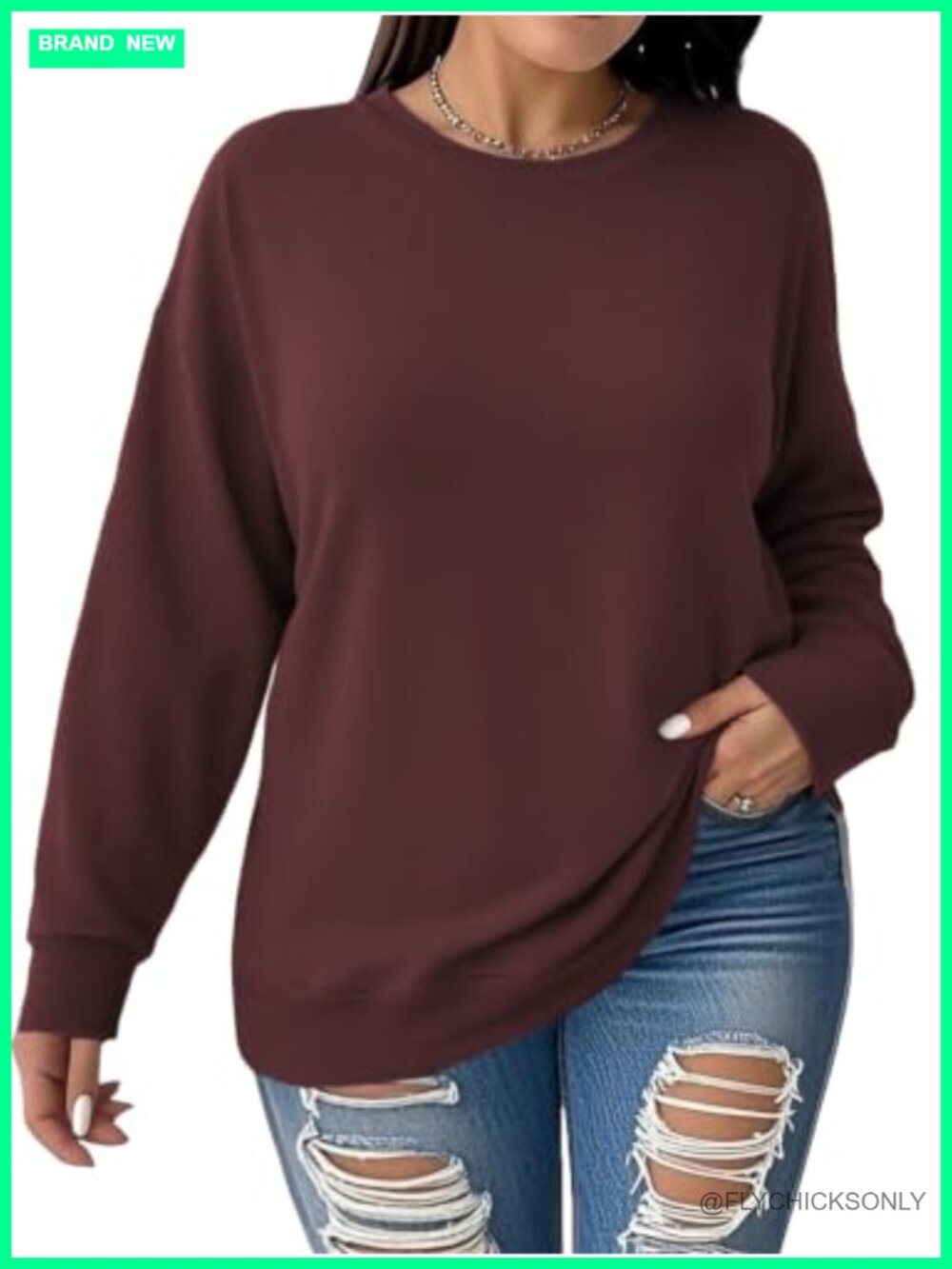 Plus Size Oversized Fleece Sweatshirt Long Sleeve Pullover Crew Neck